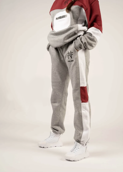 Fulani Essential Jogger - Red/Heather Grey/White | Fashionable Jogger